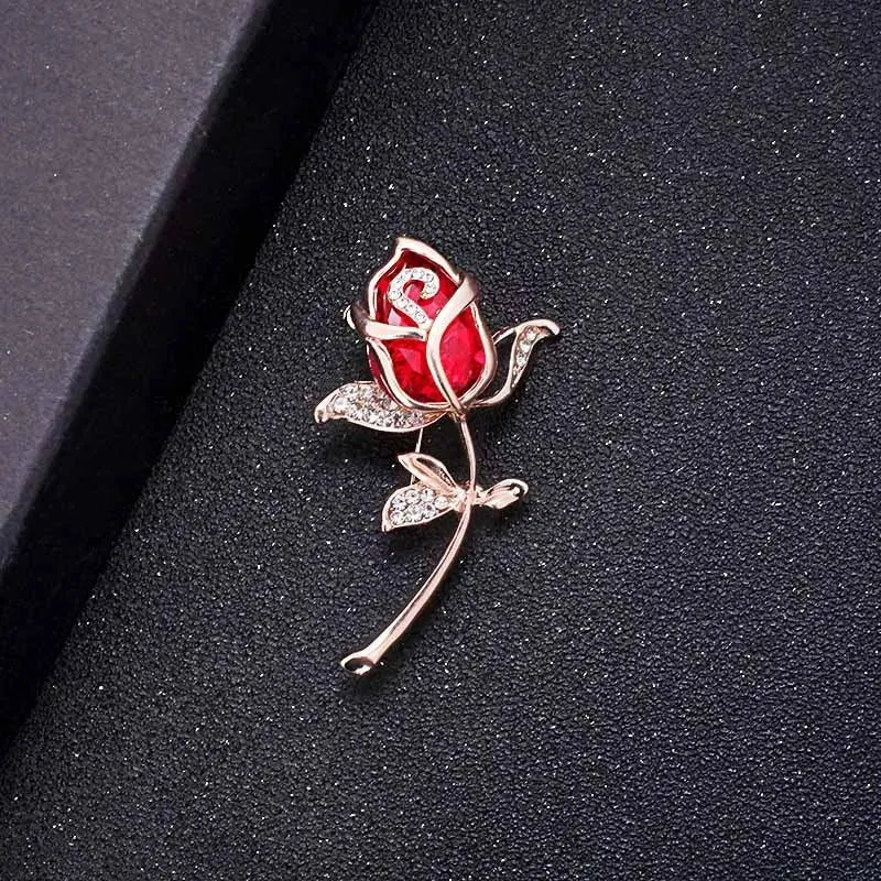 Laleh Crystal Tulip Brooch