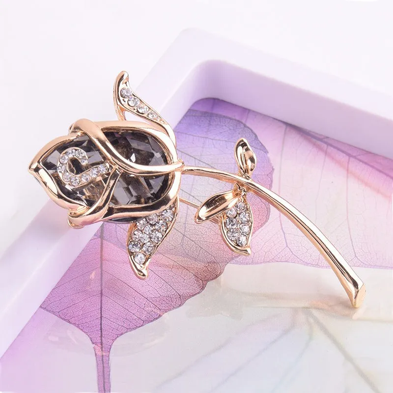 Laleh Crystal Tulip Brooch