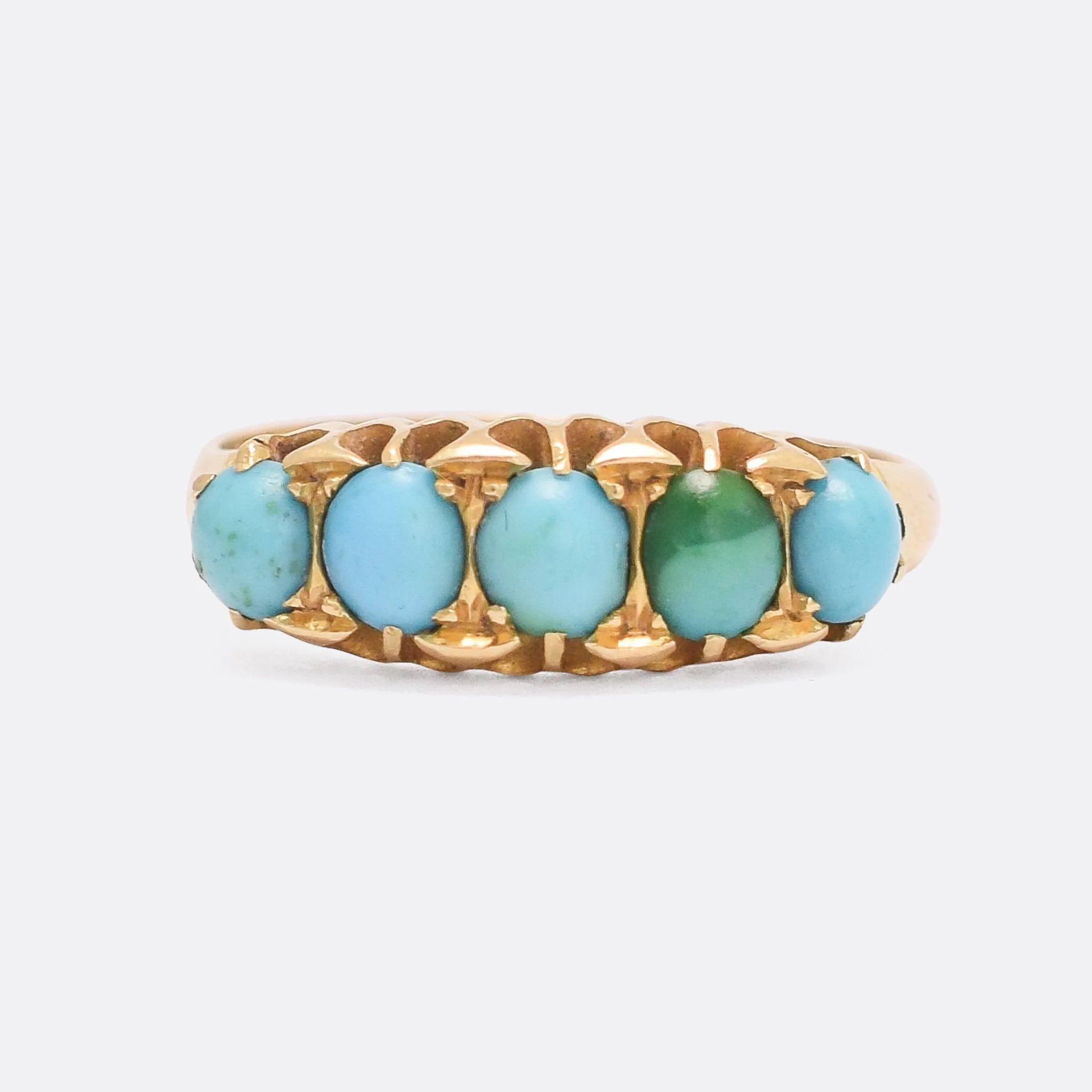 Late Victorian Turquoise 5-Stone Ring