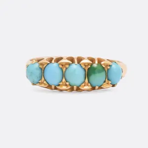 Late Victorian Turquoise 5-Stone Ring