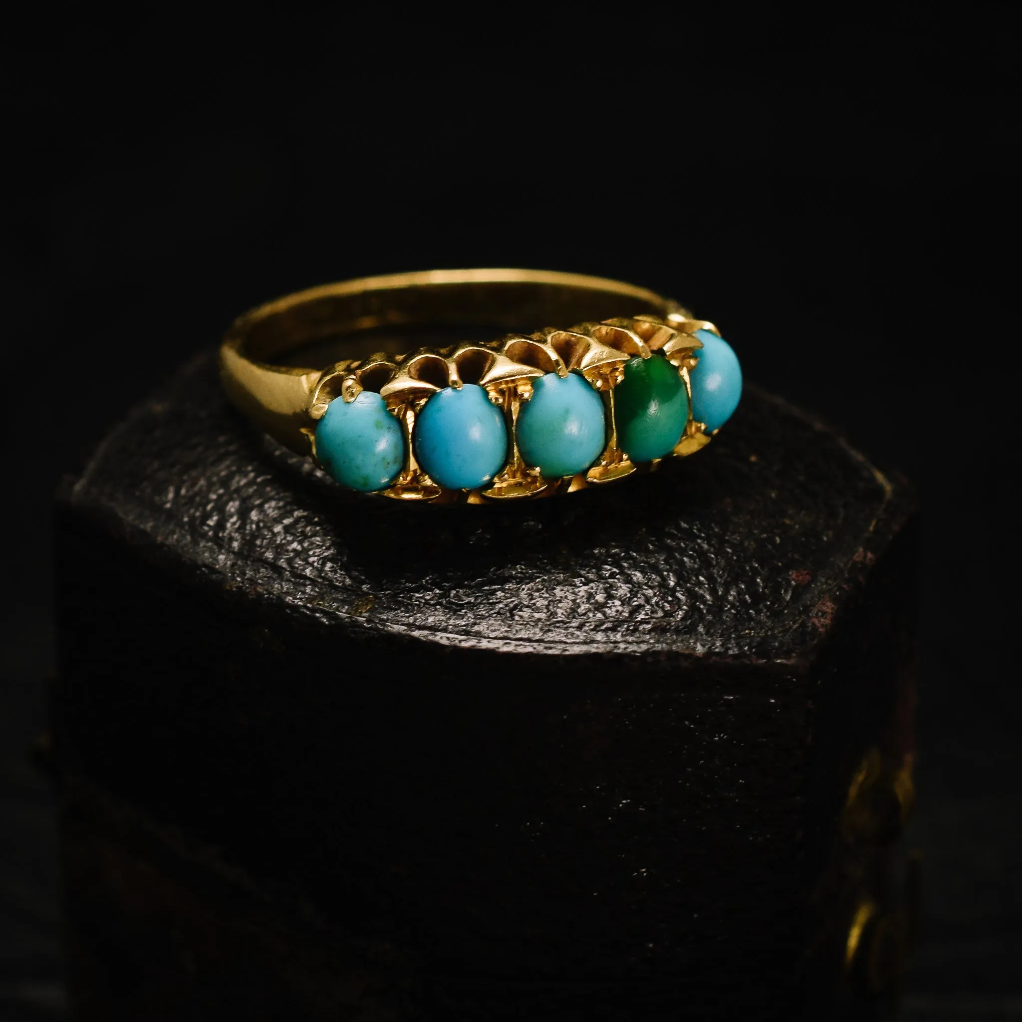 Late Victorian Turquoise 5-Stone Ring
