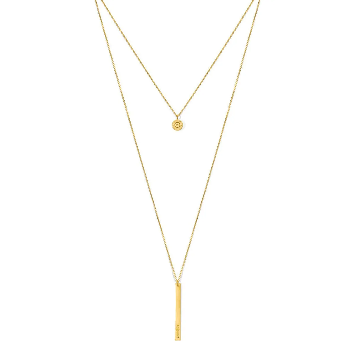 Layered Bar Bullet Necklace