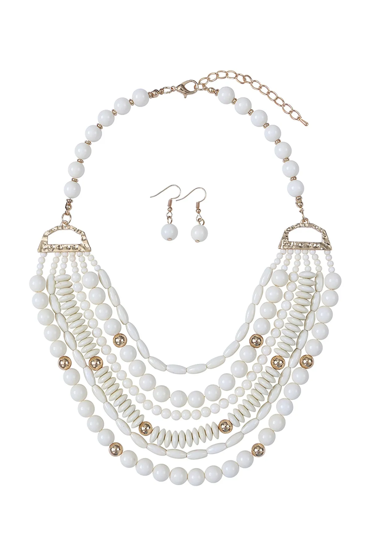 LAYERED BIB BOHEMIAN STATEMENT NECKLACE AND EARRINGS SET
