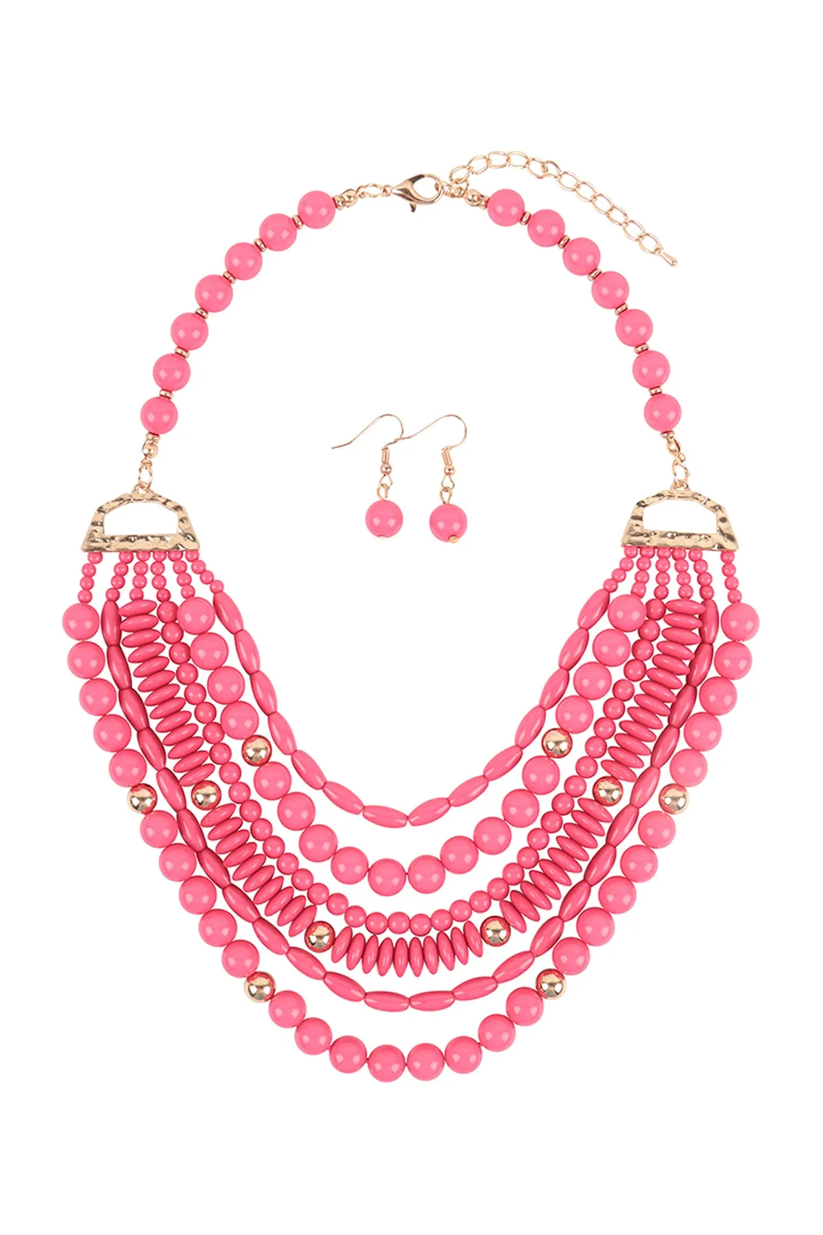 LAYERED BIB BOHEMIAN STATEMENT NECKLACE AND EARRINGS SET