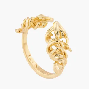 Les Nereides Golden Swan Feather Adjustable Ring