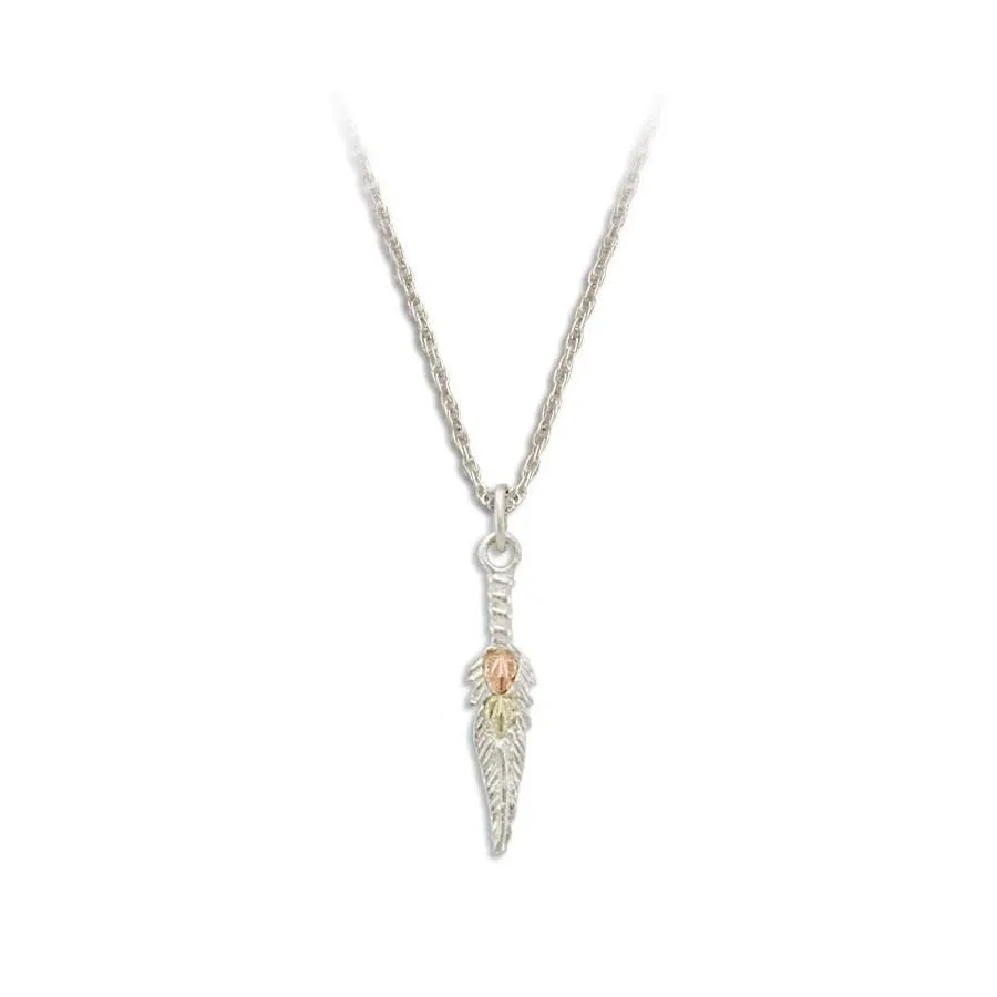 Lil Feather - Sterling Silver Black Hills Gold Pendant