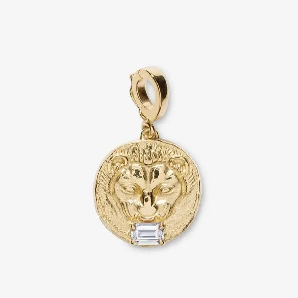 Lion Small Diamond Coin Charm