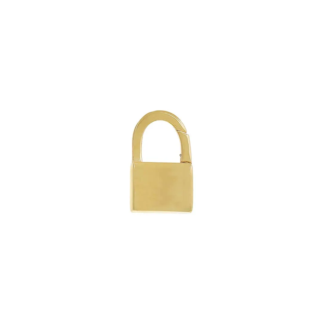 Lock Charm Connector Clasp 14K