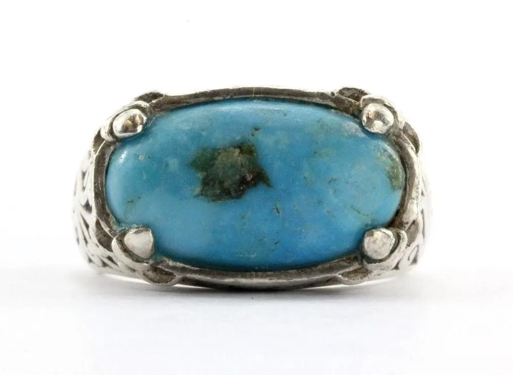 Lois Hill Sterling Silver 925 Chunky Turquoise Ring
