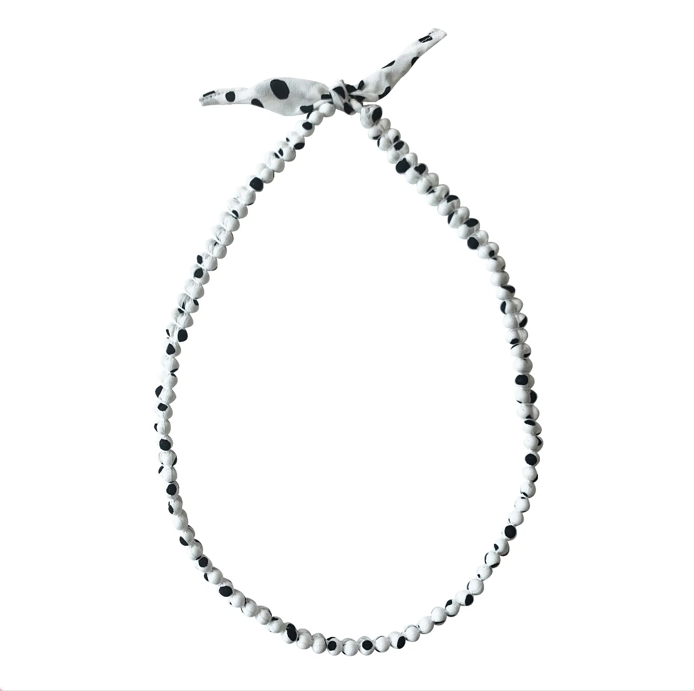 Long Regenerated Necklace in Dalmatian Dots