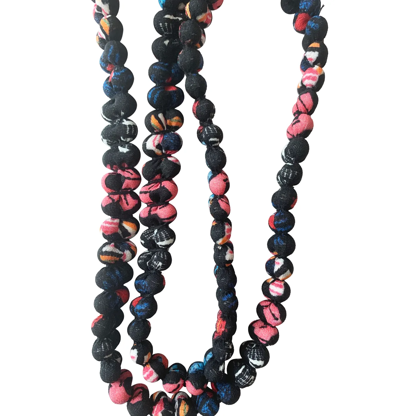 Long Regenerated Necklace in Quilted Floral