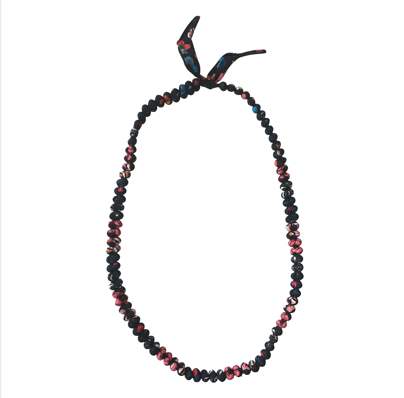 Long Regenerated Necklace in Quilted Floral