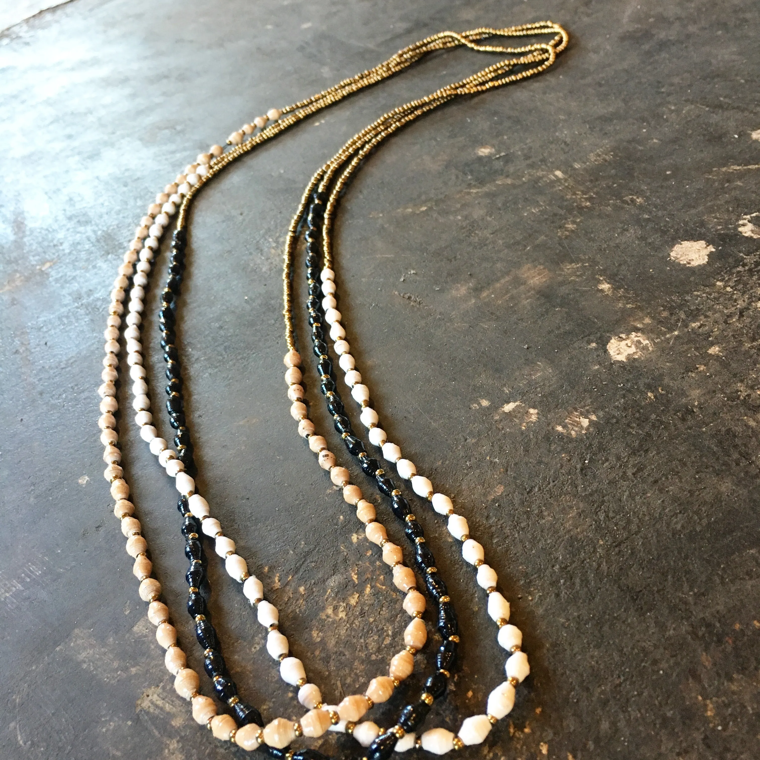 Maasai Single Strand Recycled Paper Bead Necklace