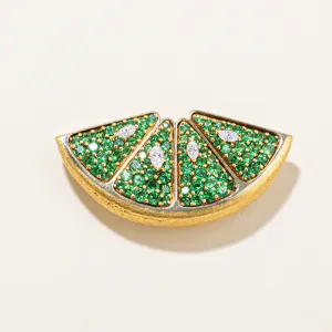 'Mark Patterson' Diamond & Tsavorite Lime Brooch | 2.90ctw, 0.25ctw |
