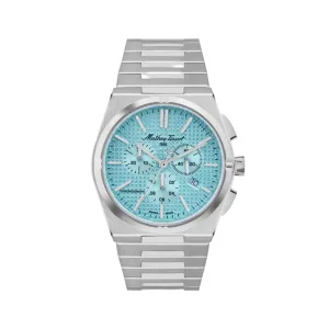 Mathey-Tissot Stainless Steel Silver Dial Quartz Chronograph Watch for Men - H117Chas, Silver Band