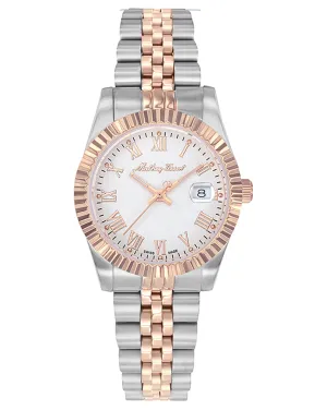 Mathey-Tissot Stainless Steel Silver Dial Roman Quartz Analogue Watch for Women -D810Bra, Multi-Color Band