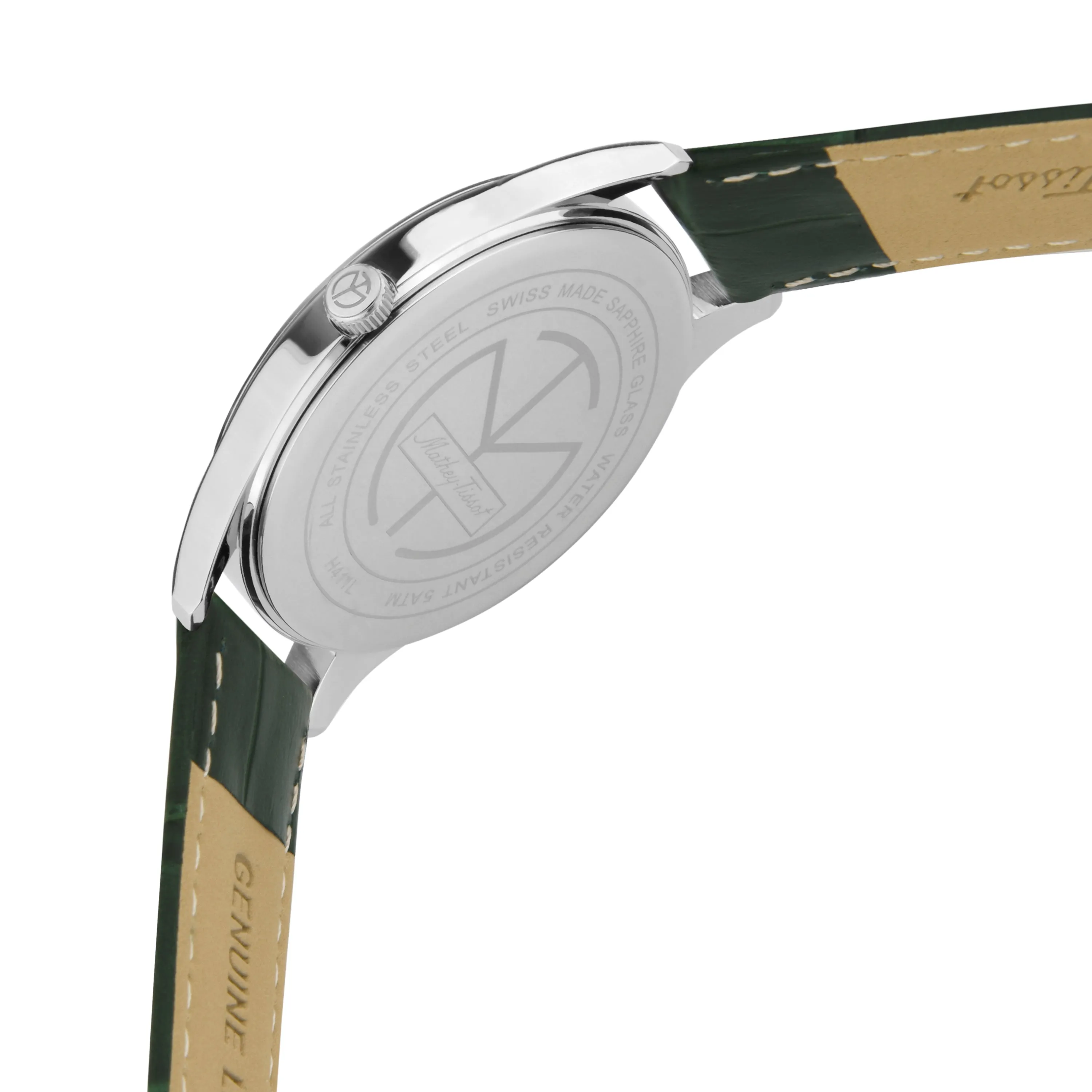 Mathey-Tissot Swiss Made Urban Moon Quartz Moon Phase Green Dial Men's Watch- H411LAVM