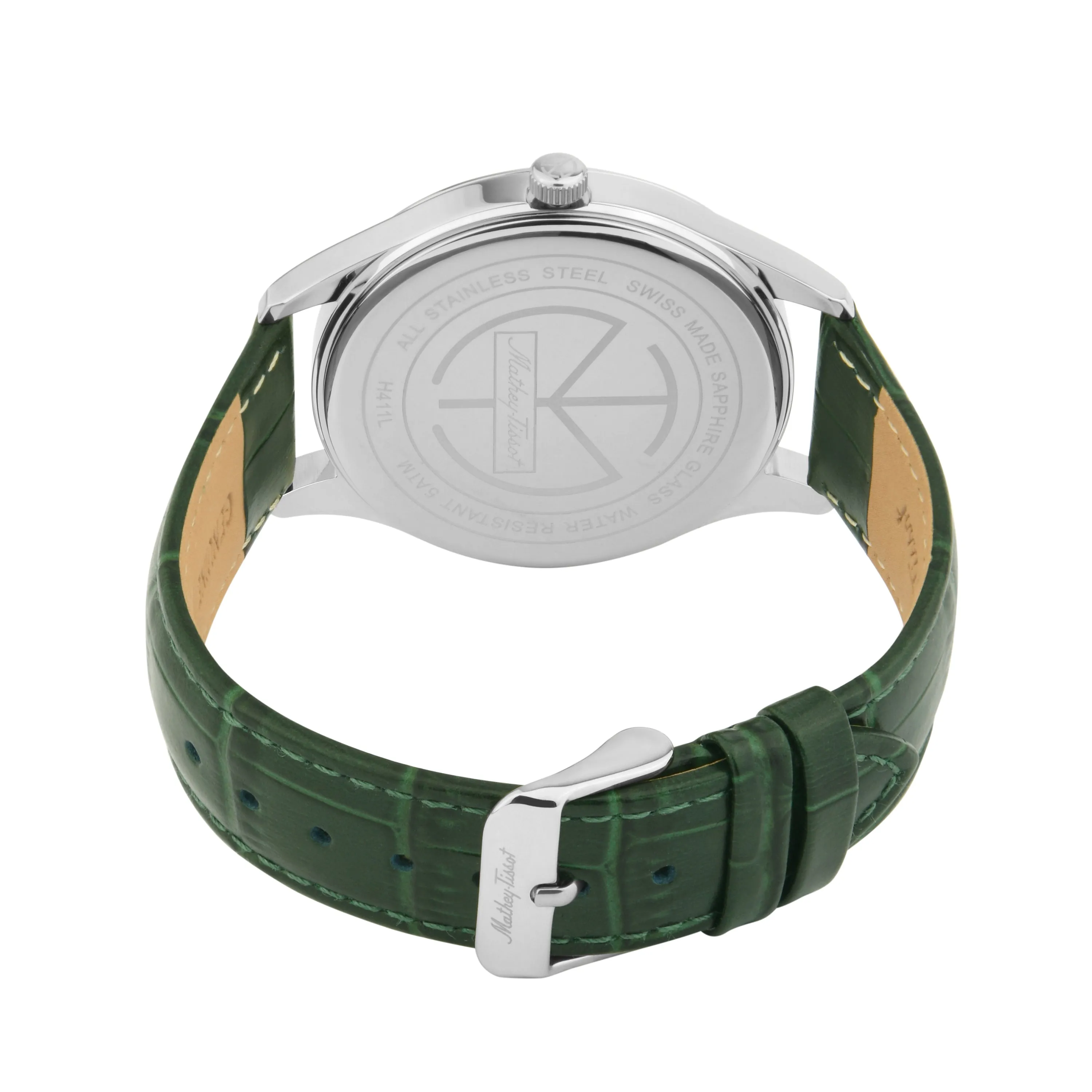 Mathey-Tissot Swiss Made Urban Moon Quartz Moon Phase Green Dial Men's Watch- H411LAVM