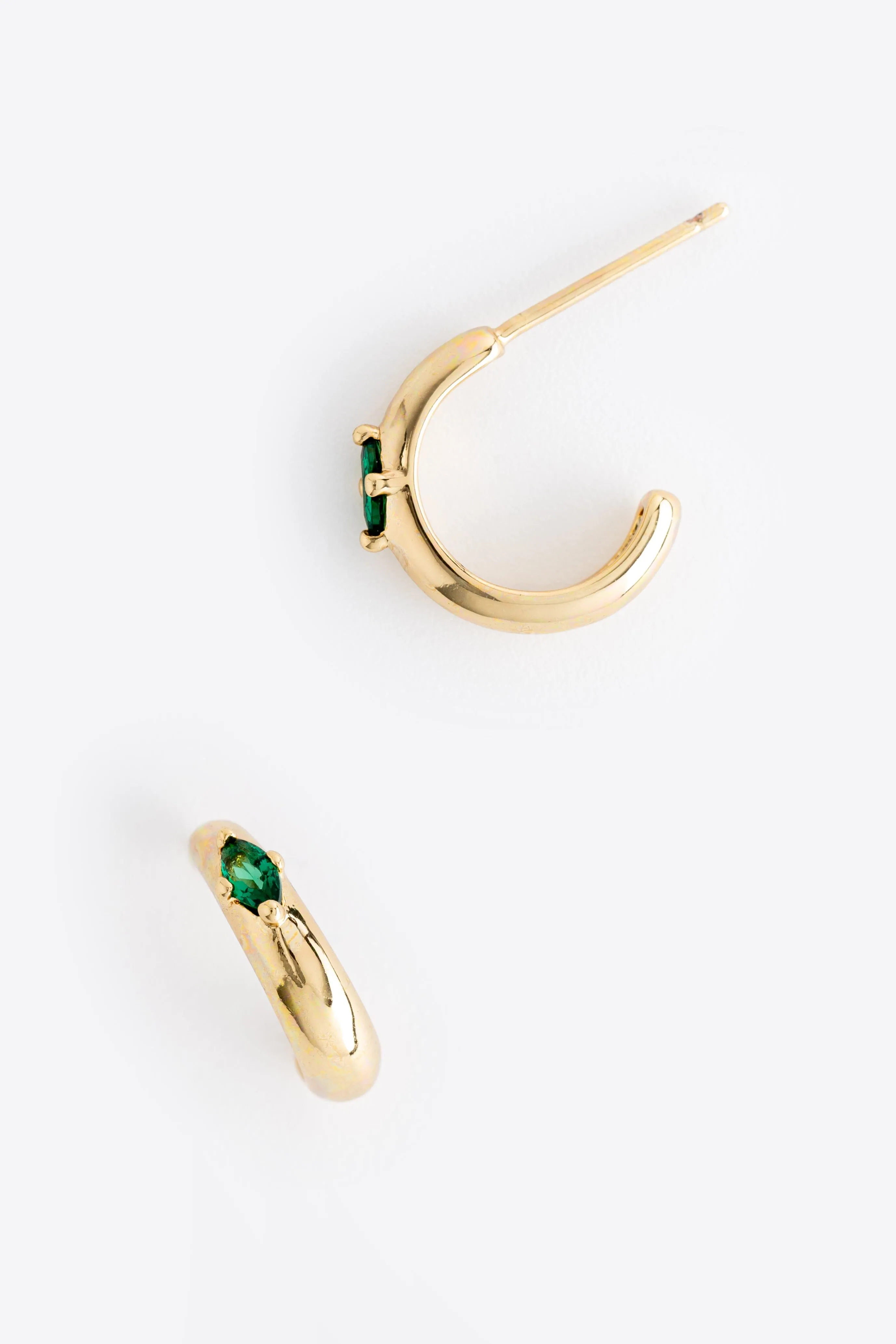 May Emerald J-Hoop Earrings