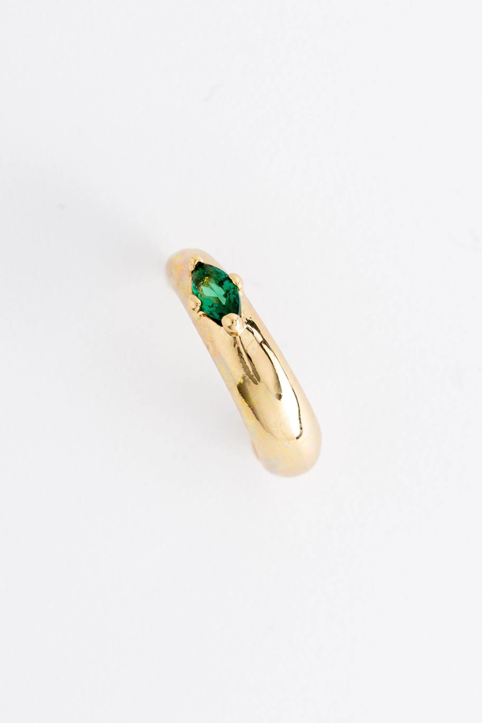 May Emerald J-Hoop Earrings
