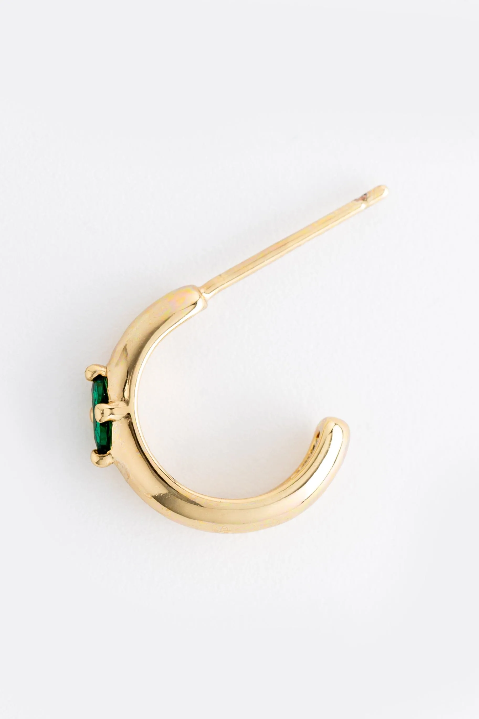 May Emerald J-Hoop Earrings