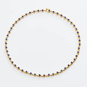 Meadow Rivière Blue Sapphire Necklace in 20K Peach Gold- 16"