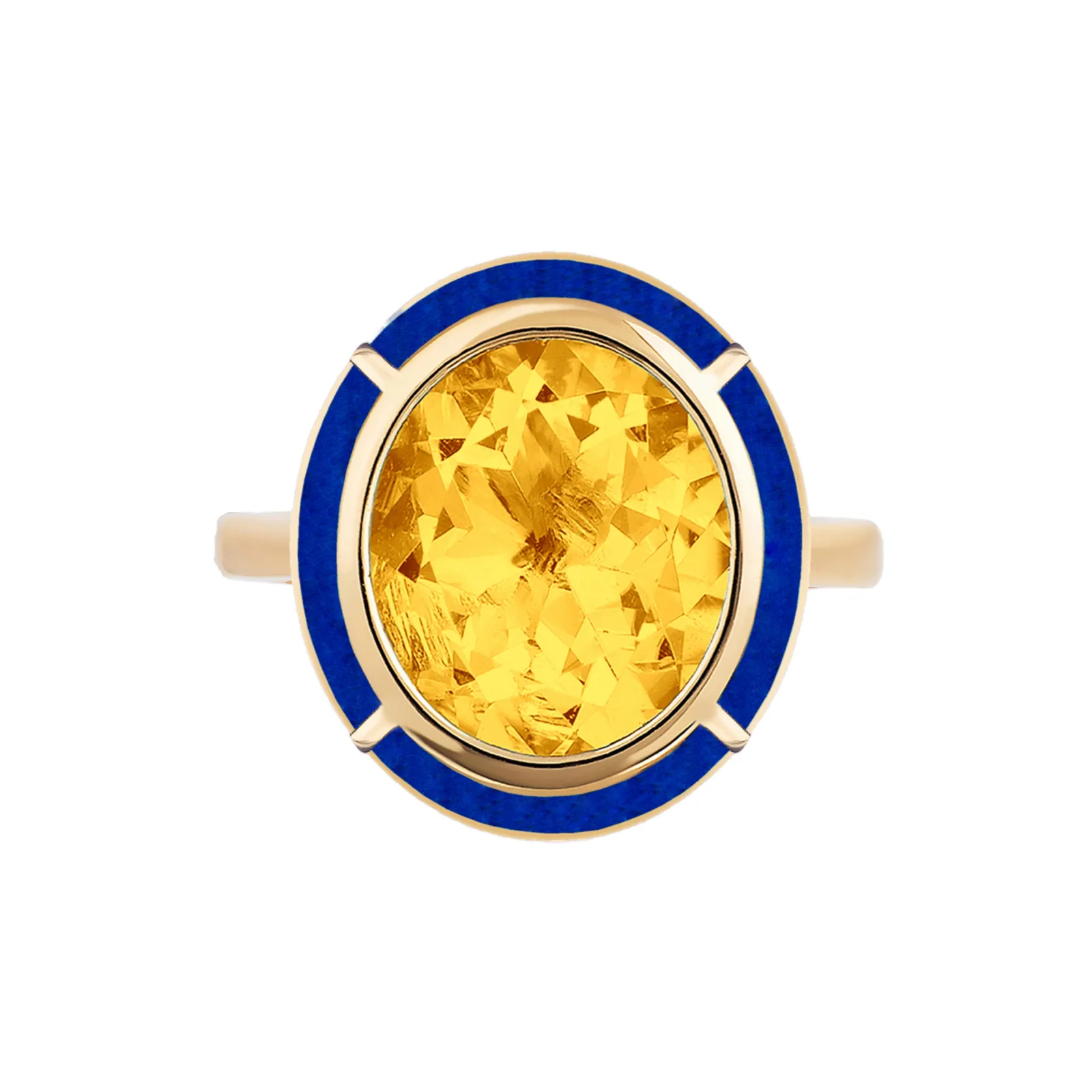 Melange Oval Shape Semi Precious Stone Ring