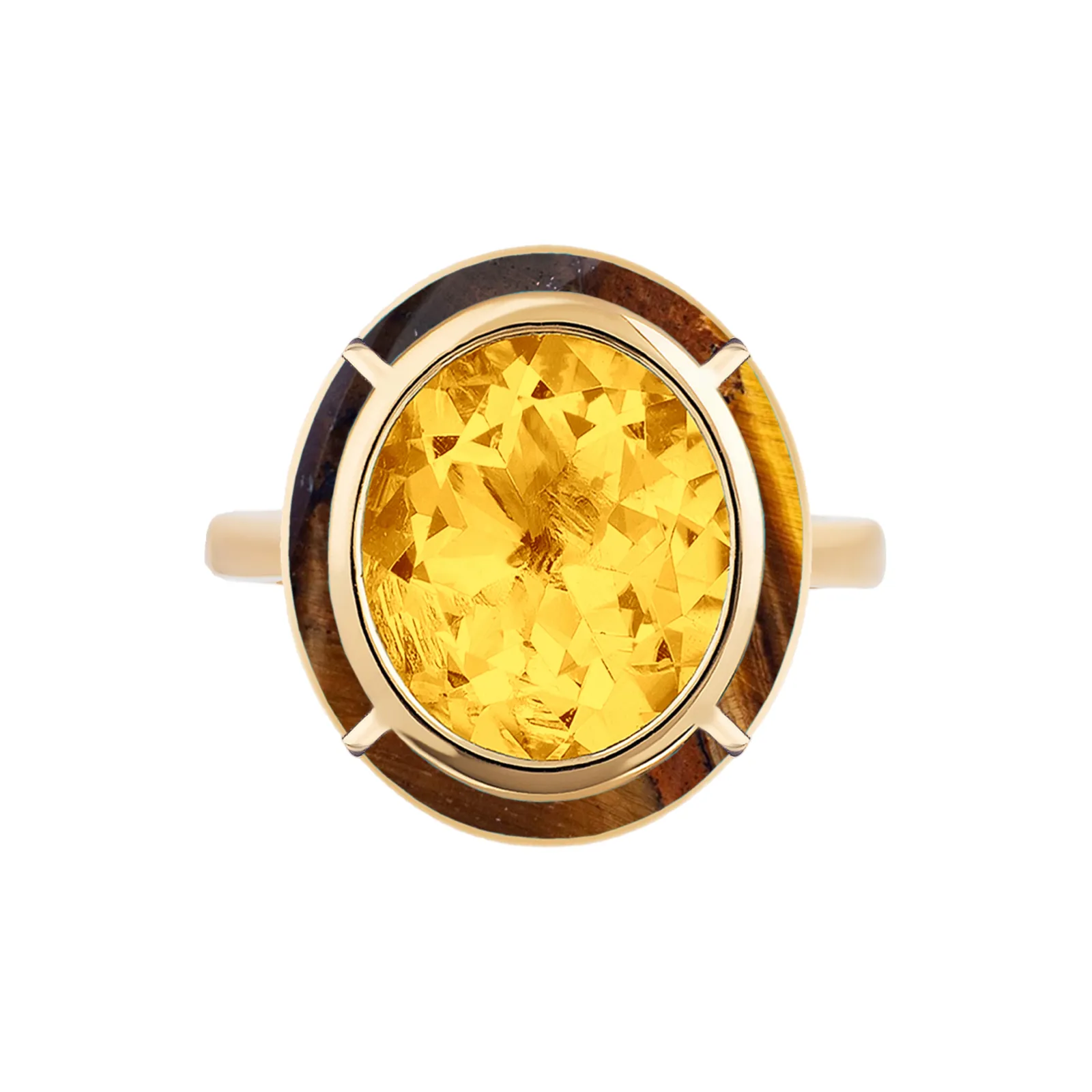 Melange Oval Shape Semi Precious Stone Ring