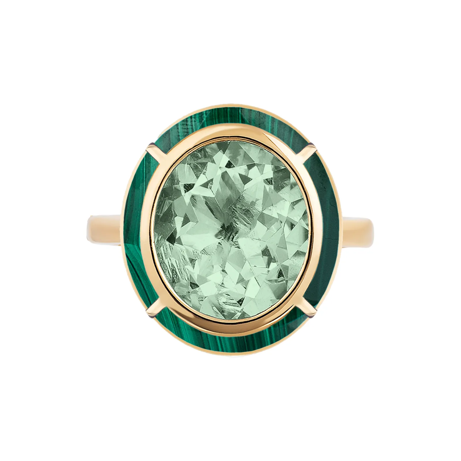 Melange Oval Shape Semi Precious Stone Ring
