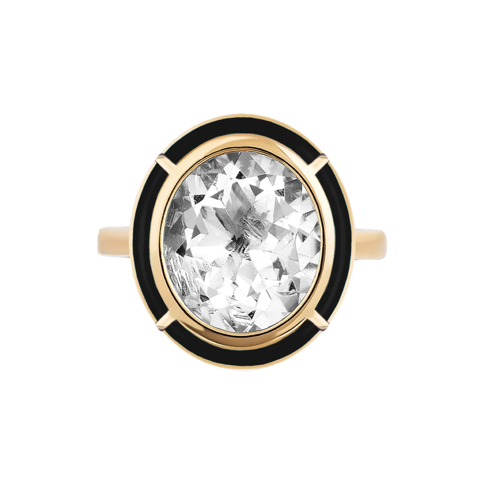 Melange Oval Shape Semi Precious Stone Ring