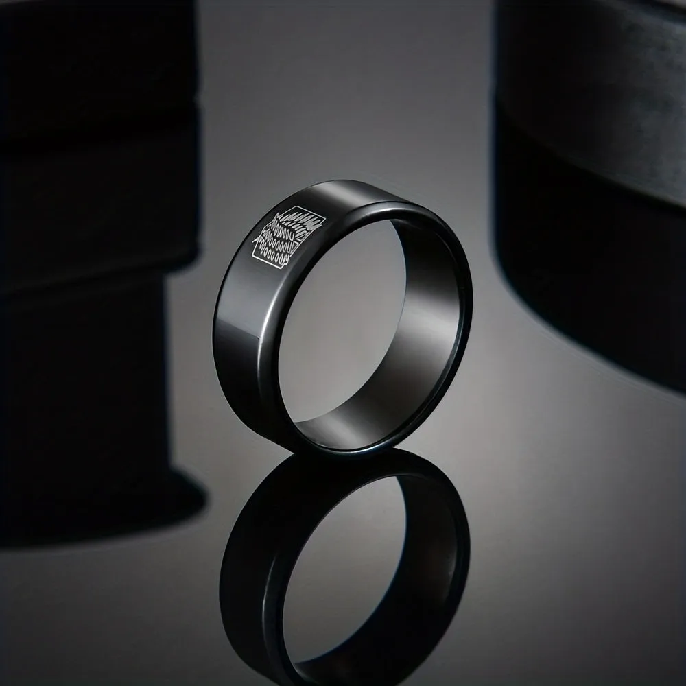 Men's Stainless Steel Wing Feather Pattern Ring