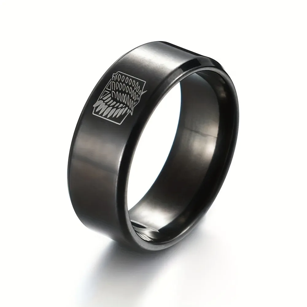 Men's Stainless Steel Wing Feather Pattern Ring