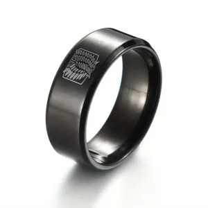 Men's Stainless Steel Wing Feather Pattern Ring