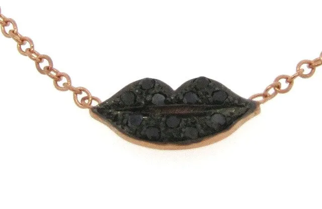 Mini Diamond Lips Necklace