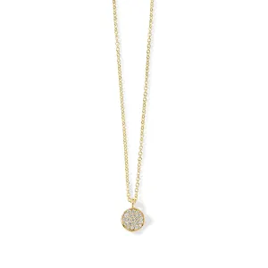 Mini Flower Pendant Necklace in 18K Gold with Diamonds