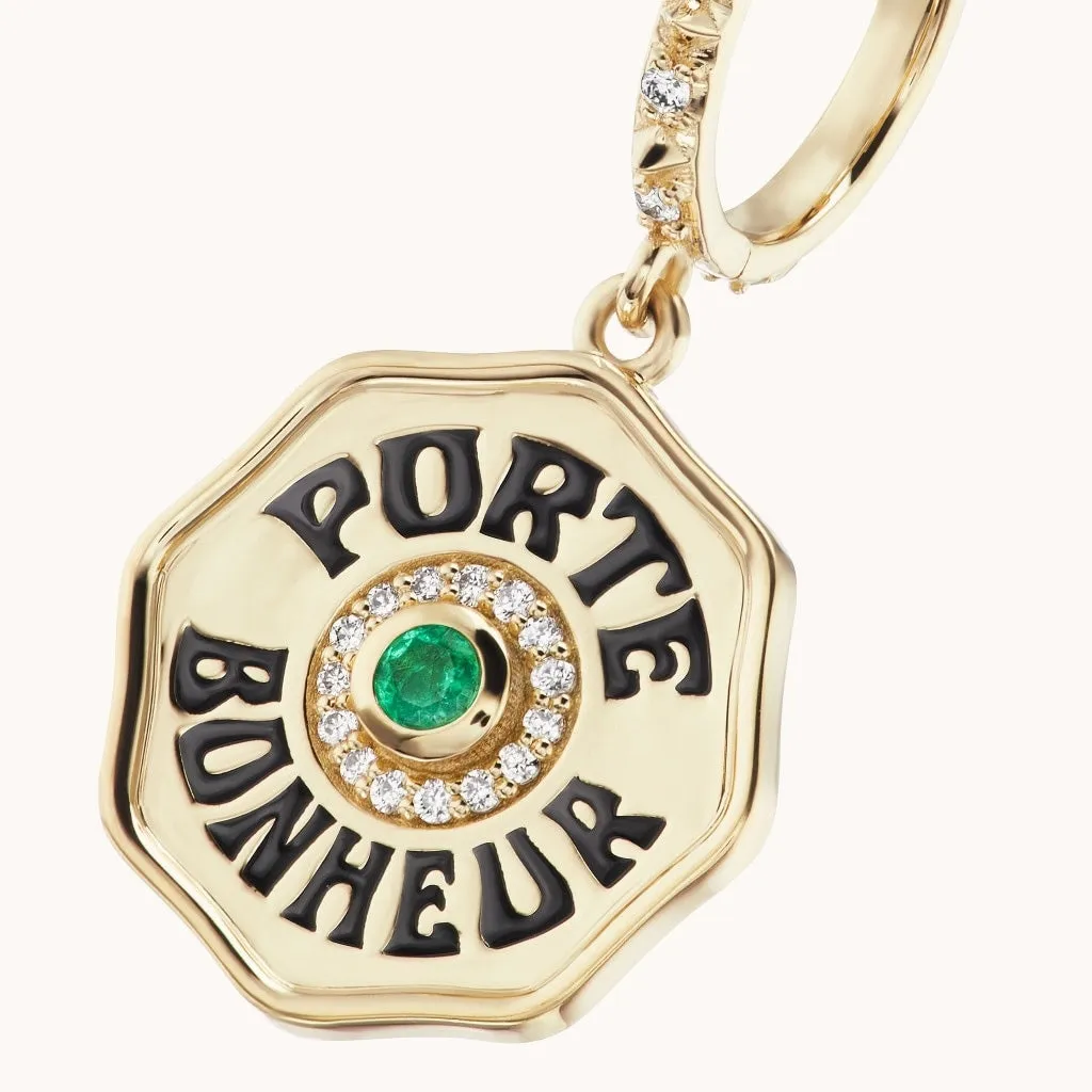 Mini Porte Bonheur Earrings Emerald
