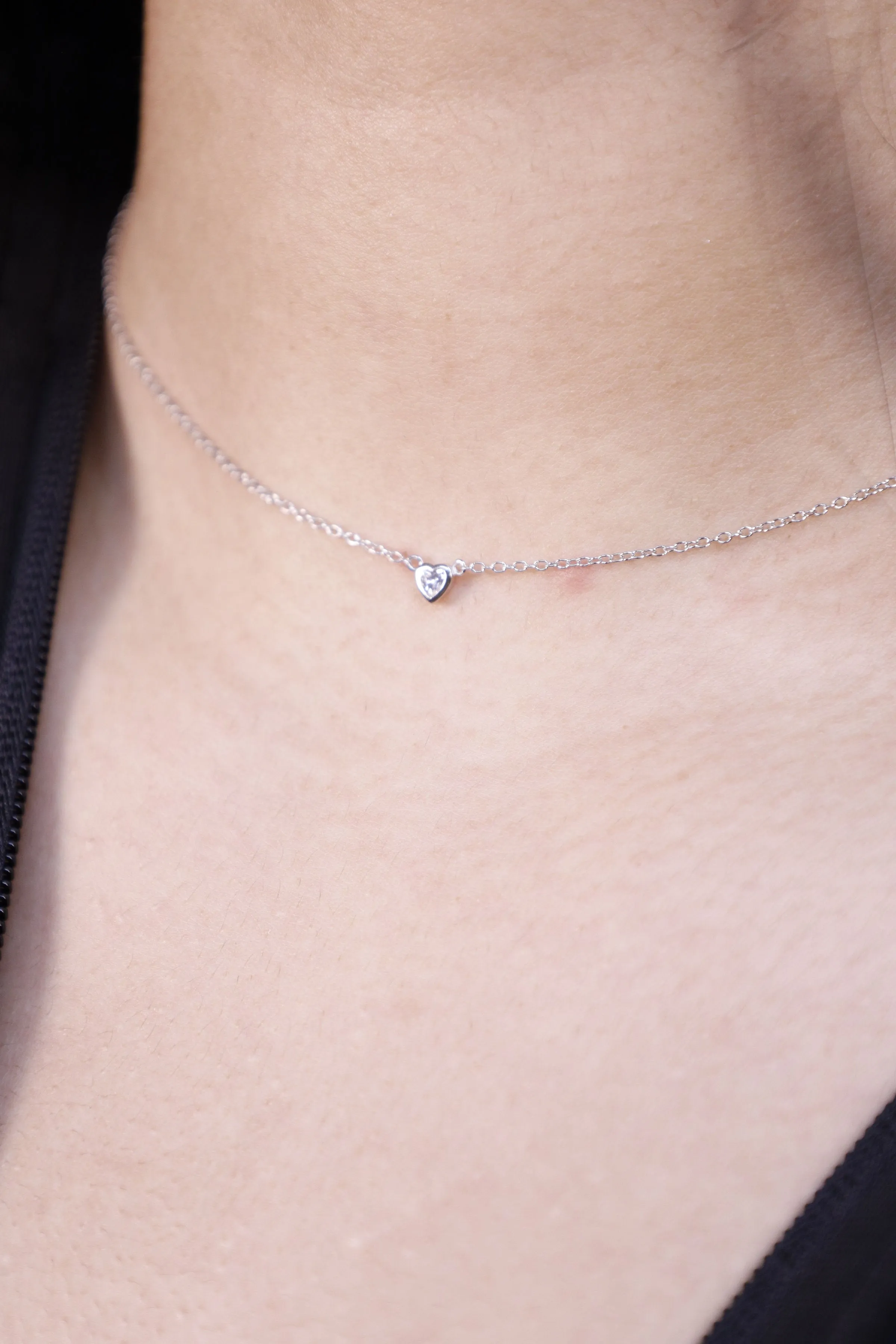 Mini Sparkle Heart Necklace