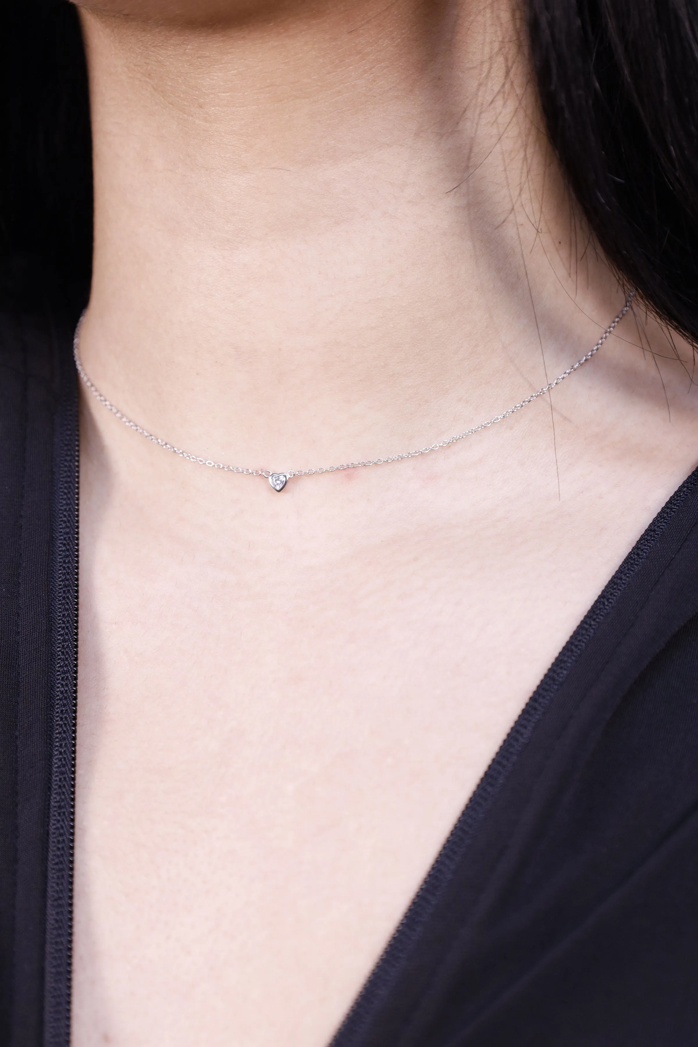 Mini Sparkle Heart Necklace