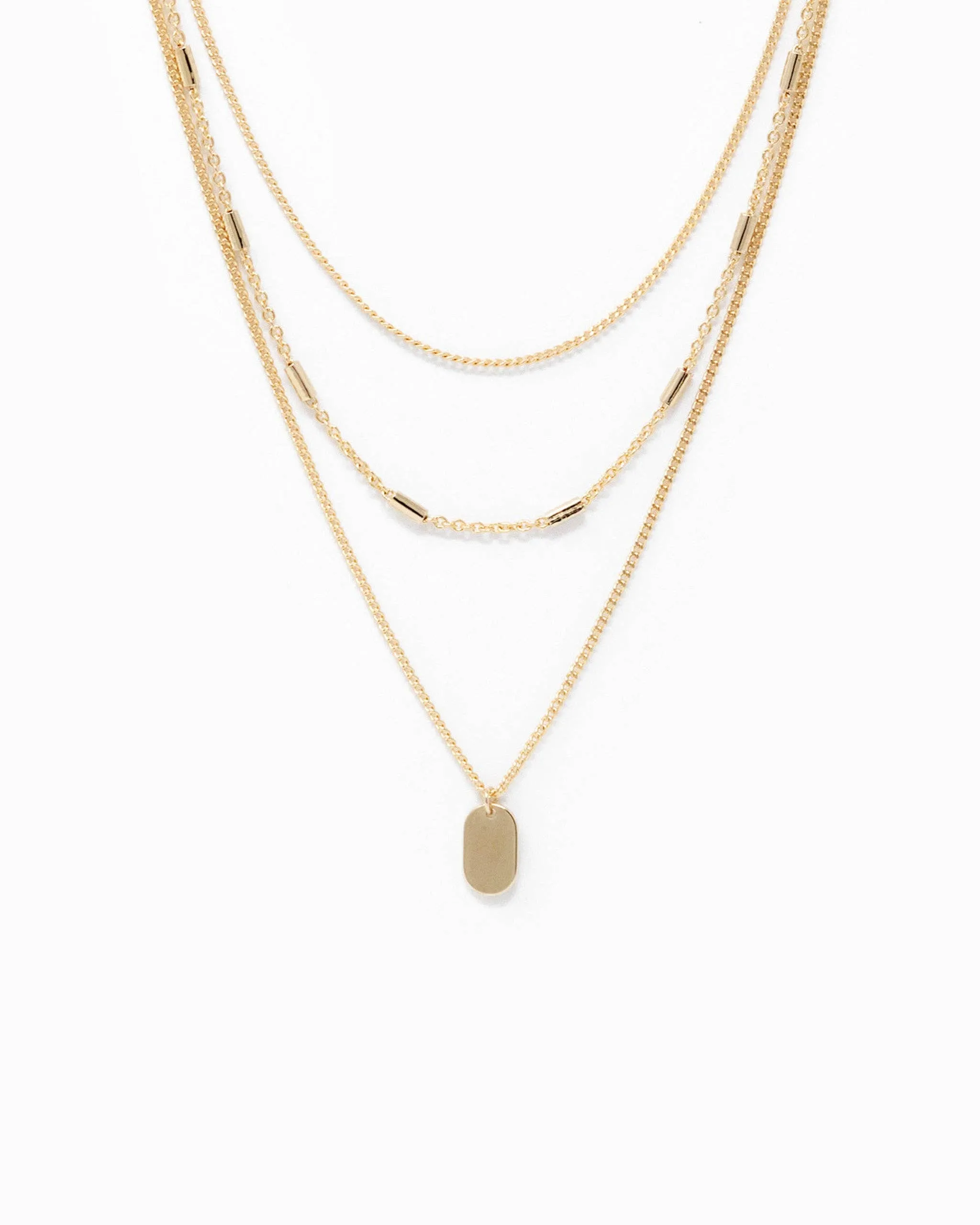 Mini Tag-Triple Layered Chain