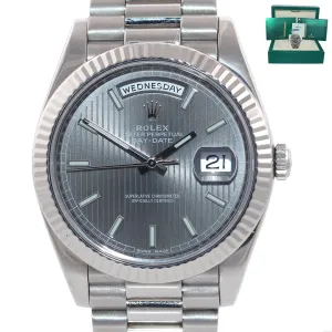 MINT 2016 PAPERS Rolex Day Date 40 White Gold President Rhodium 228239 Watch Box