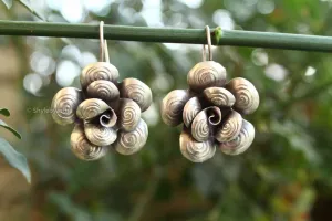 Moh Rose Petal Matte Drop Earrings