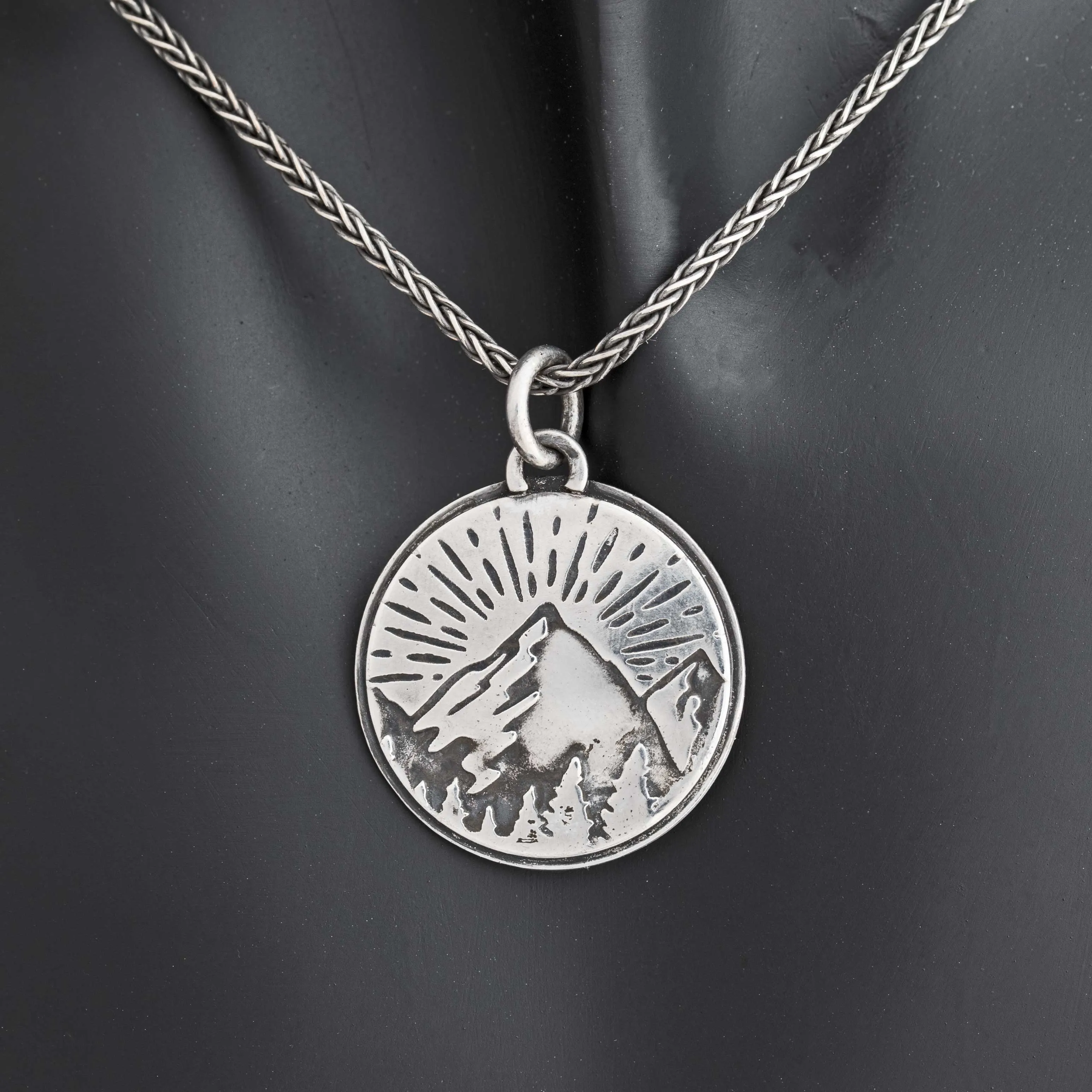 Mountain Medallion Pendant Necklace