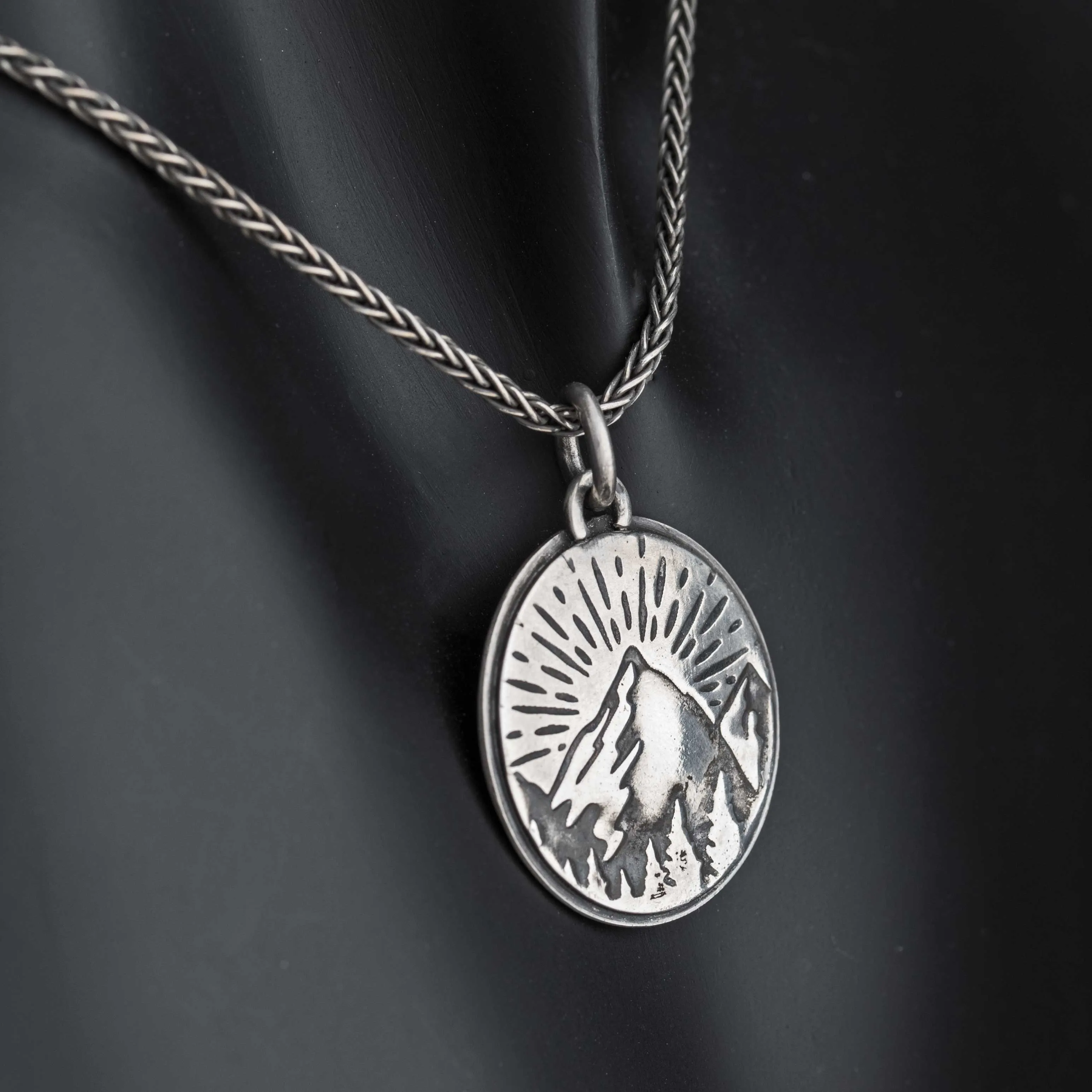 Mountain Medallion Pendant Necklace