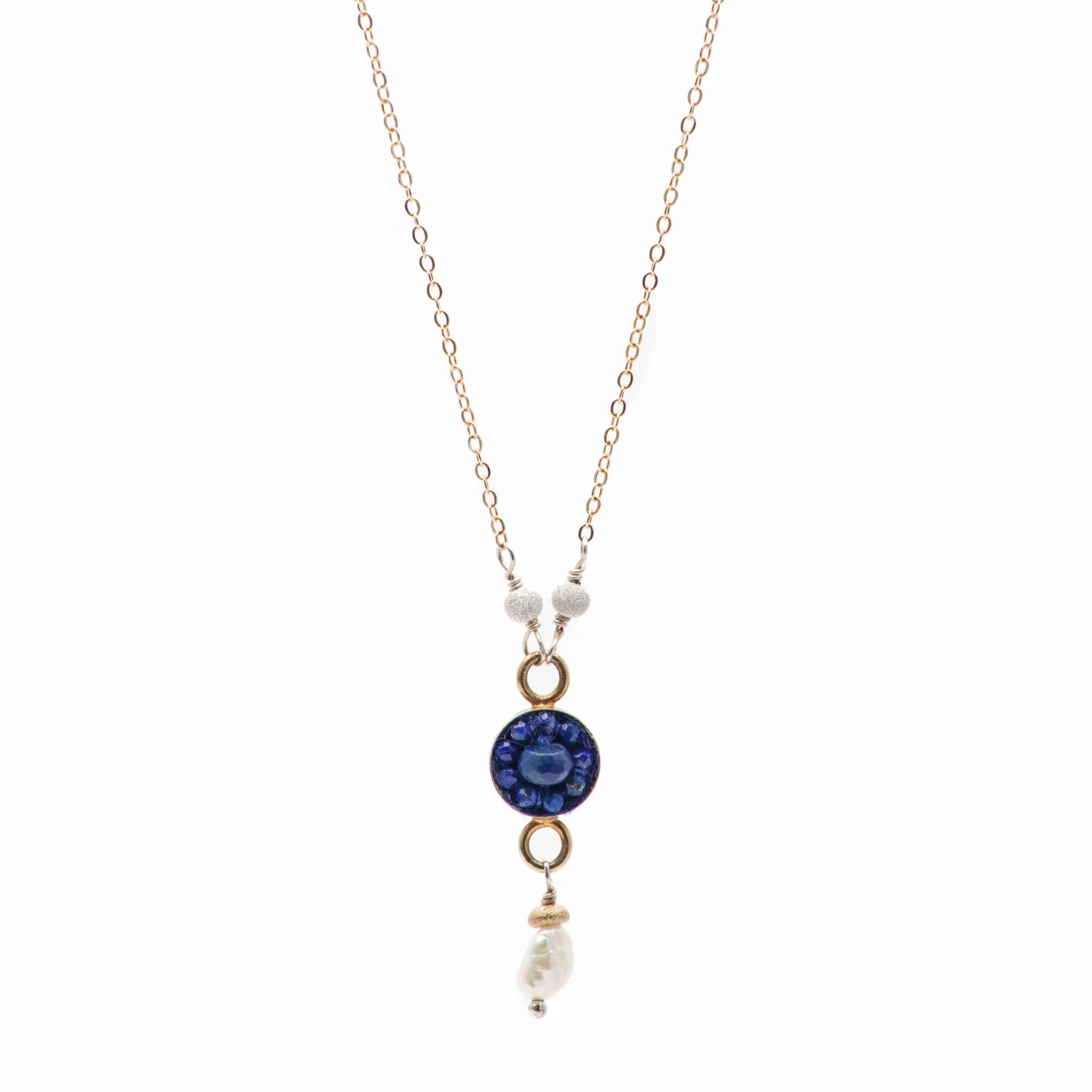 Moxie Lapis Lazuli gold necklace   pearl