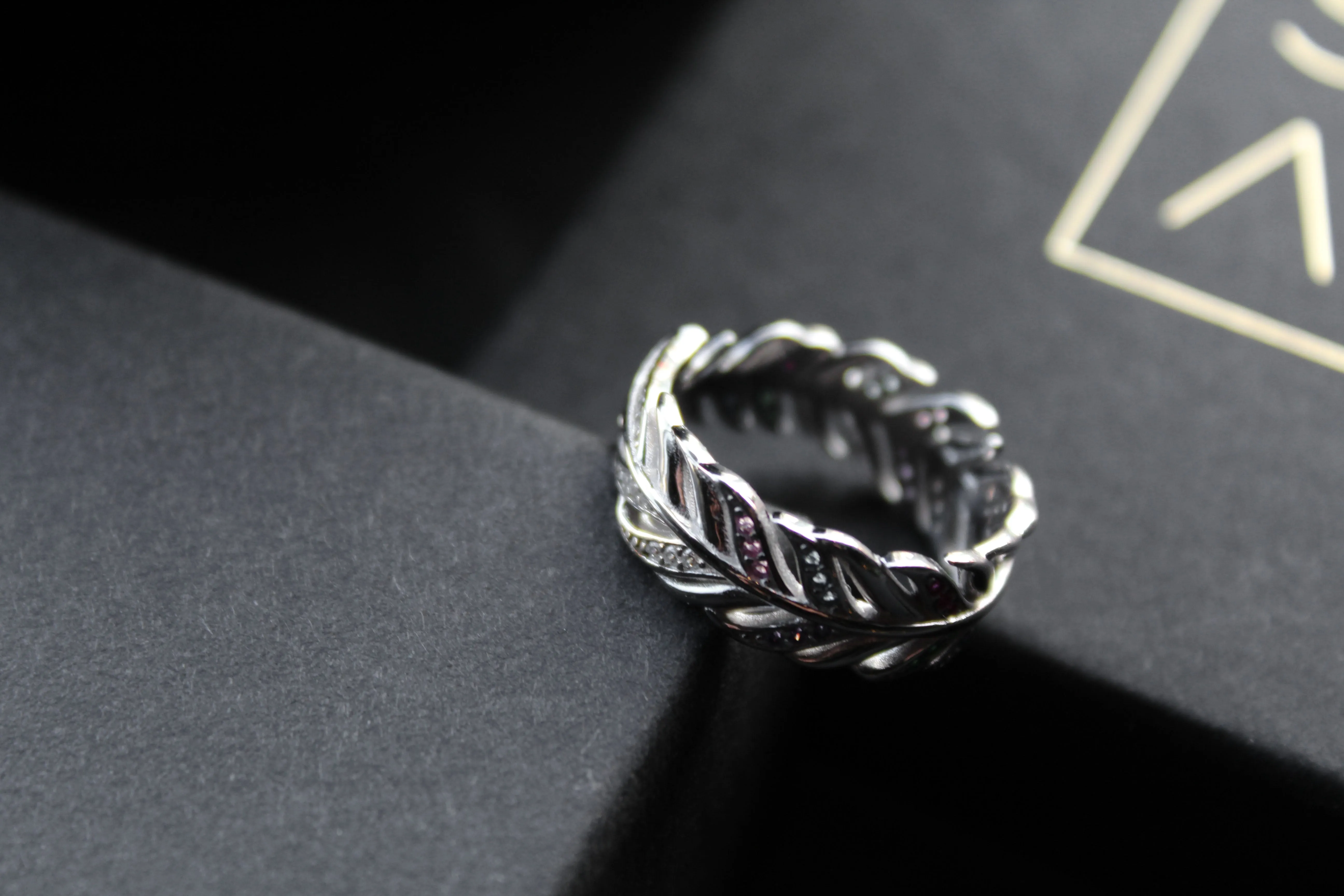 Multi Coloured Feather Ring