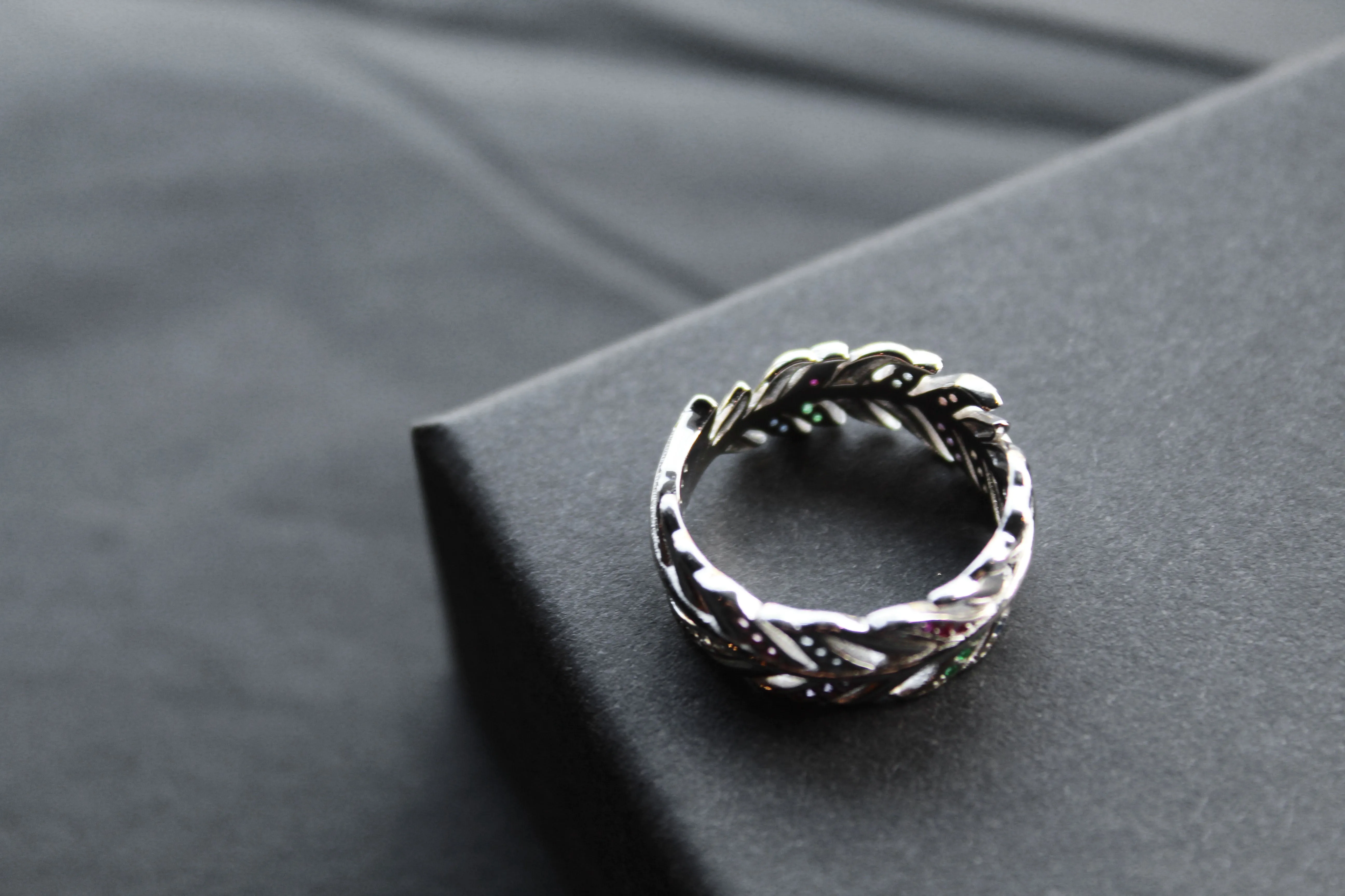 Multi Coloured Feather Ring
