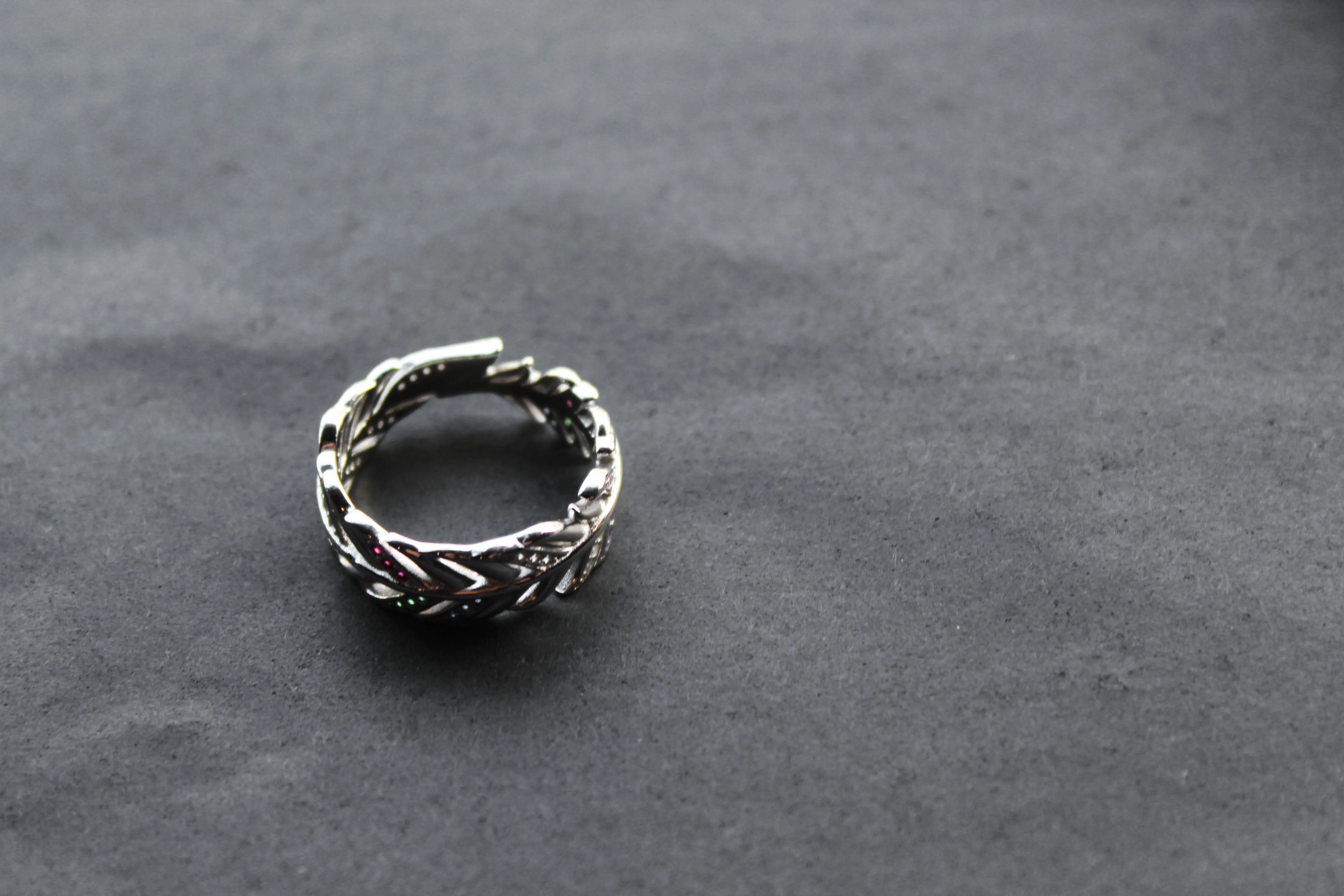 Multi Coloured Feather Ring
