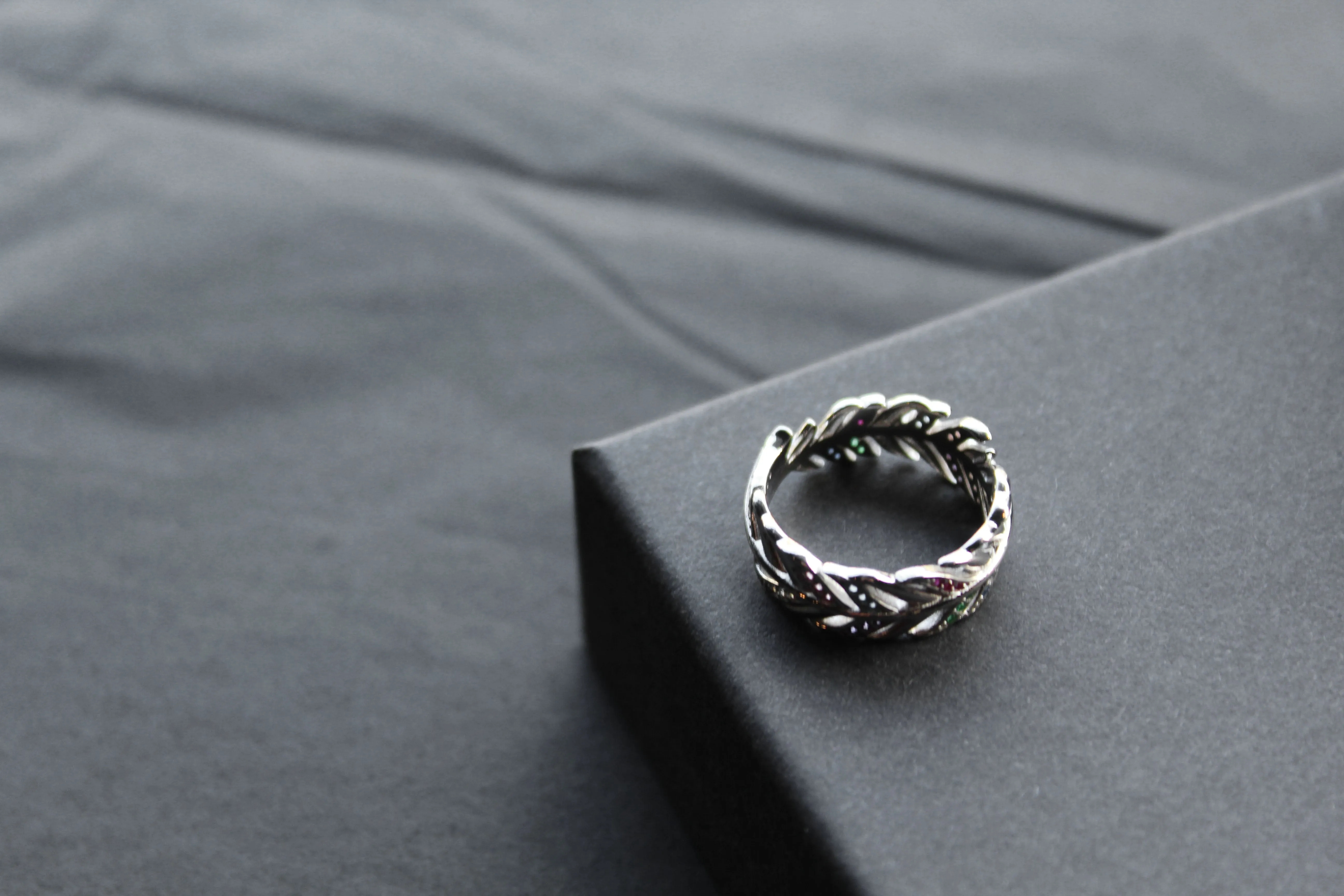 Multi Coloured Feather Ring
