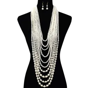 Multi-Layered Pearl Body Necklace Set
