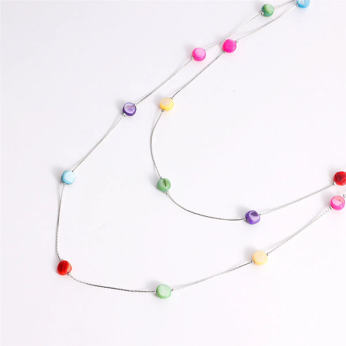 Multicolor Quartz & Silver-Plated Layered Necklace